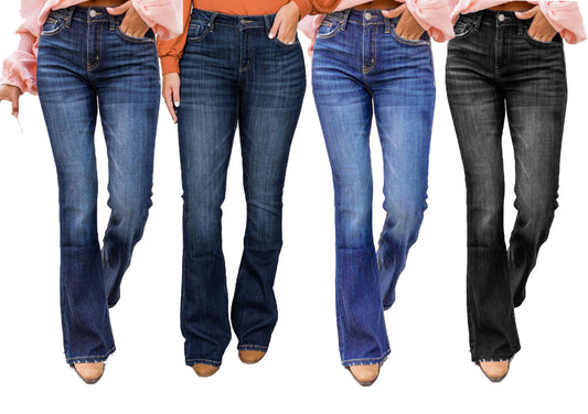 European And American High Waist Stretch Flared Pants