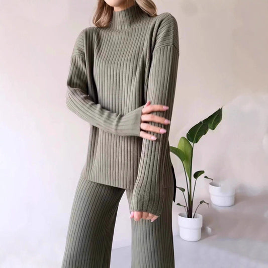 Stylish Minimalist Relaxed Fit Womens Long Sleeve Set