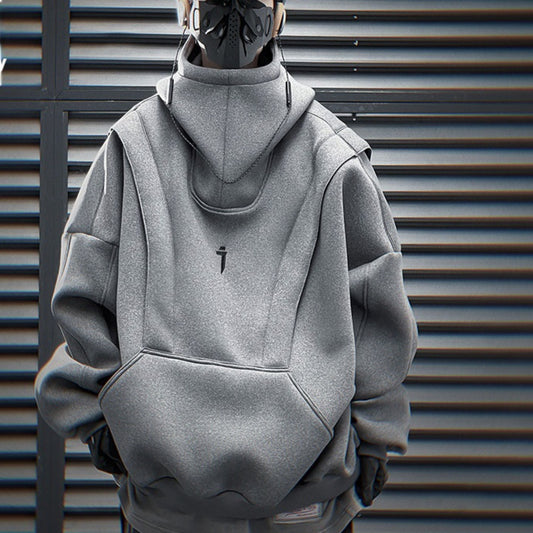 New Trendy Spacewalk Machine Armor Sweater Men's Loose Casual Hooded Top
