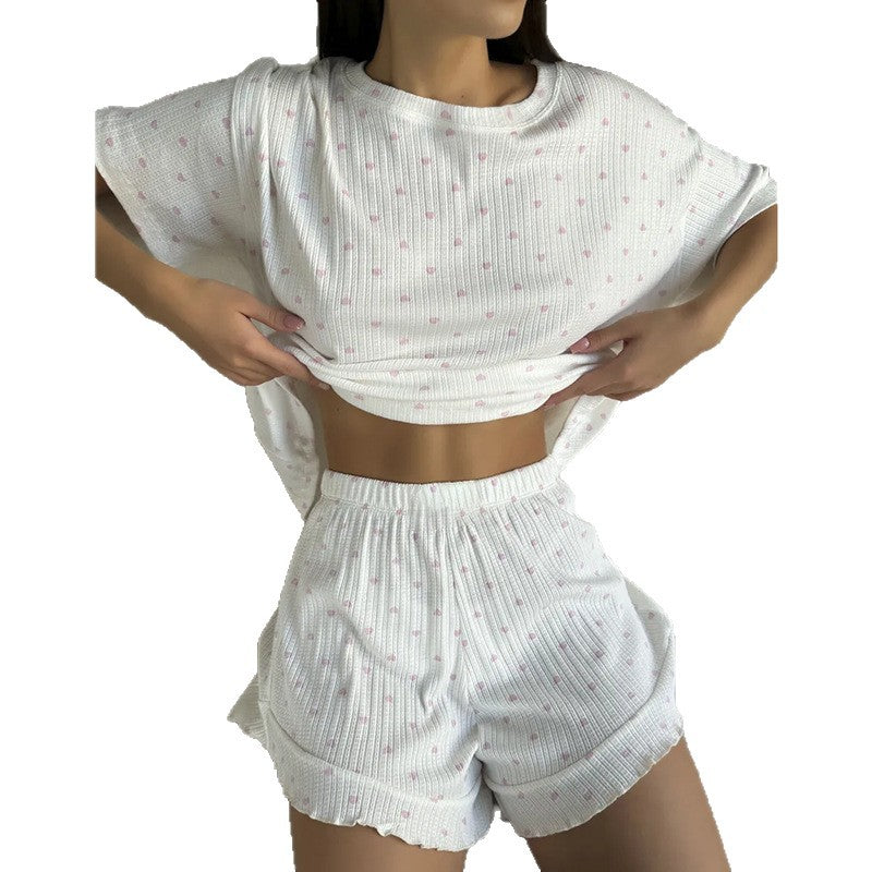 Womens Fashionable Casual Top And Shorts Set