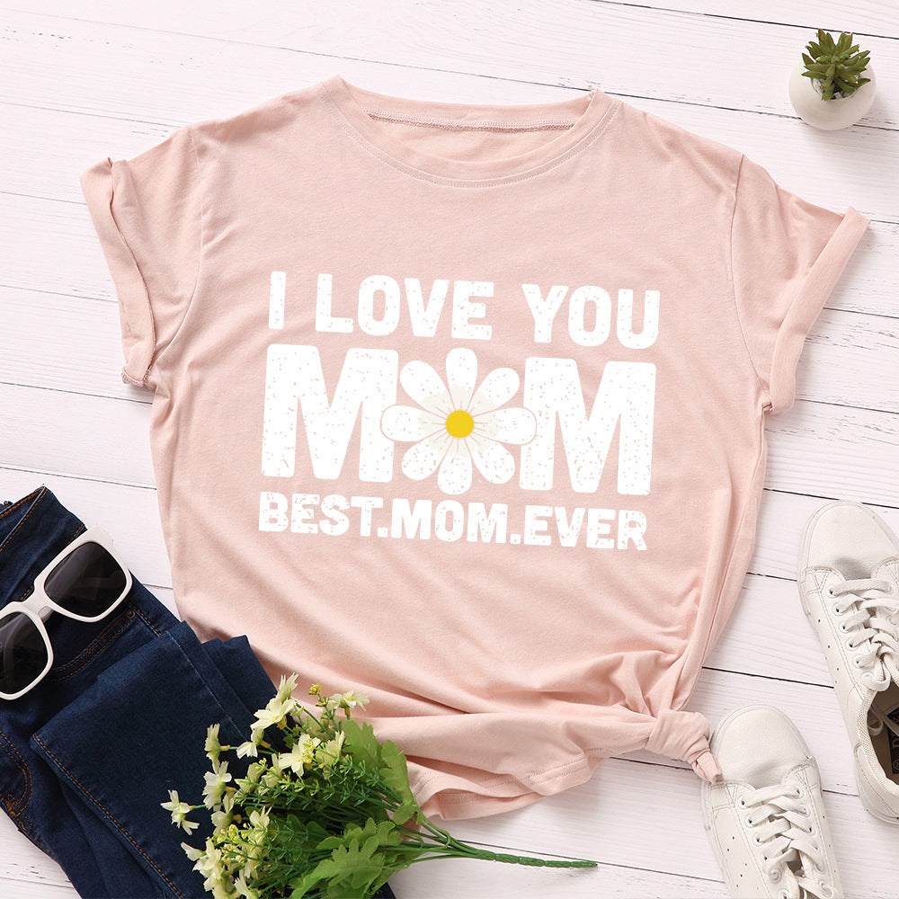 Women's Loose Round Neck Short Sleeve Cotton T-Shirt