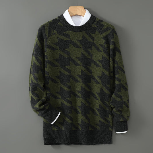 Autumn And Winter New Sweater Men's Round Neck Pullover Thickened