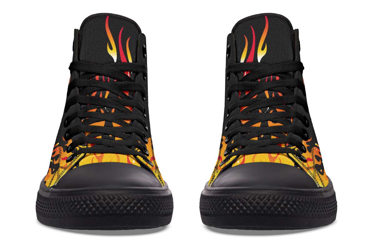 Men's And Women's Fashion Color Printing High-top Canvas Shoes