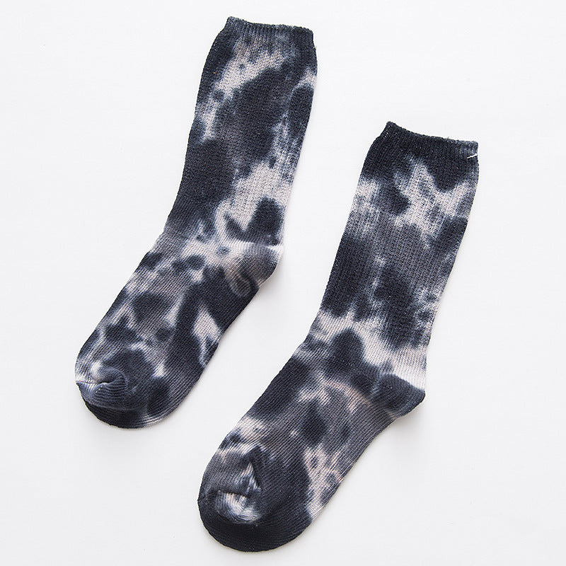 Tie-dye ethnic style piled socks