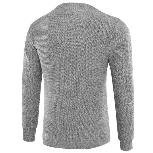 Strikket Sweater til Mænd med Brystbånd-udsmykning