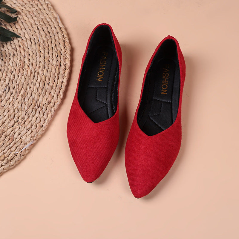 Womens Pointed-Toe Low-Top Shoes In Plus Sizes