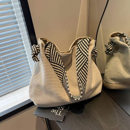 Versatile Fashion Ladies Corduroy Shoulder Bag