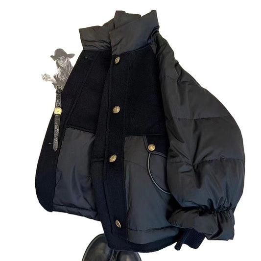 Plus Size Down Cotton-padded Coat Women's Thickened Splicing Coat