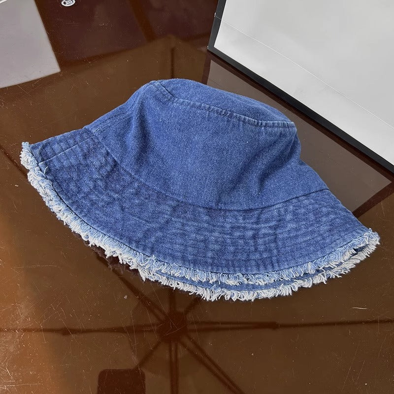 Tree Fungus-like Lacework Cowboy Hat Blue Short Brim Fisherman Hat