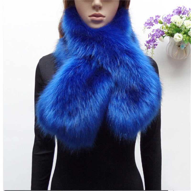 Women's Faux Fur All-match Warmth Cross Scarf