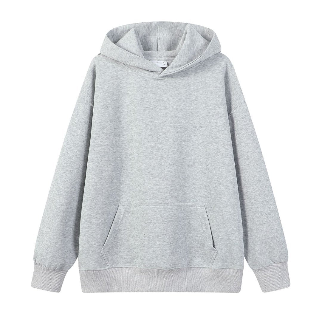 Loose-fit Drop-shoulder Design Solid-color Everyday Casual Hoodie