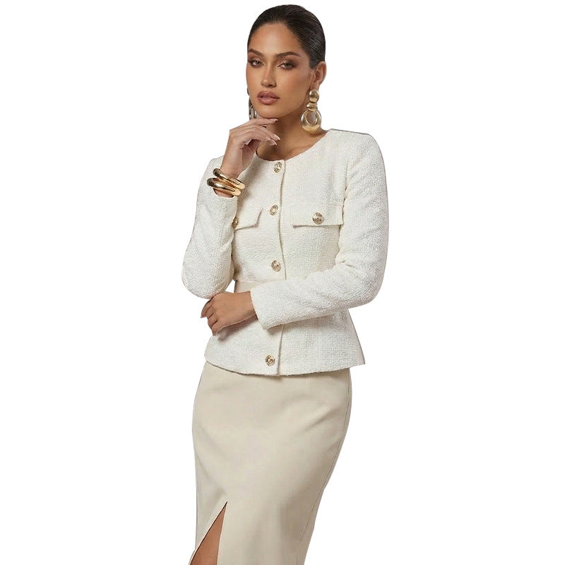 Chanel-style Coat FallWinter French Long-Sleeve Jacket For Women