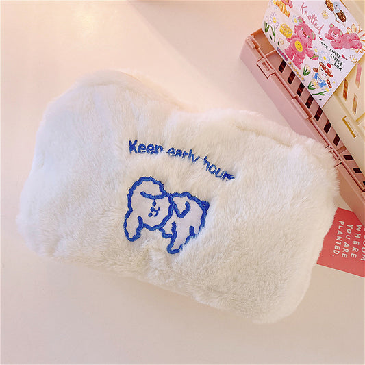 Simple And Cute Plush Cosmetic Bag Cloud