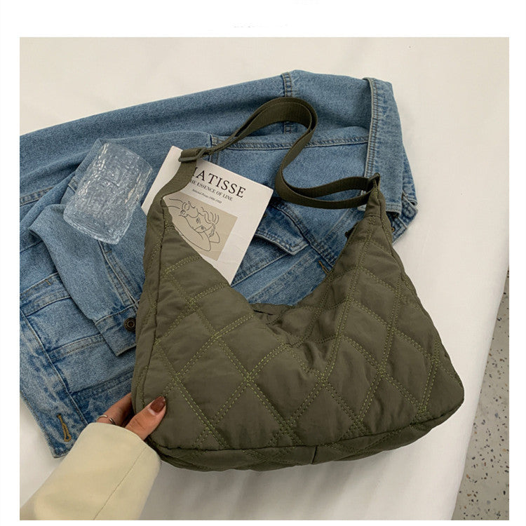Women's Fashion Versatile Simple Large-capacity Rhombus Crossbody Bag