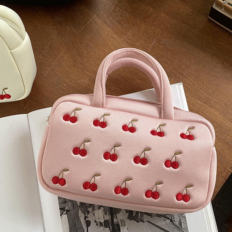 New Embroidered Cherry Cosmetic Bag Gift