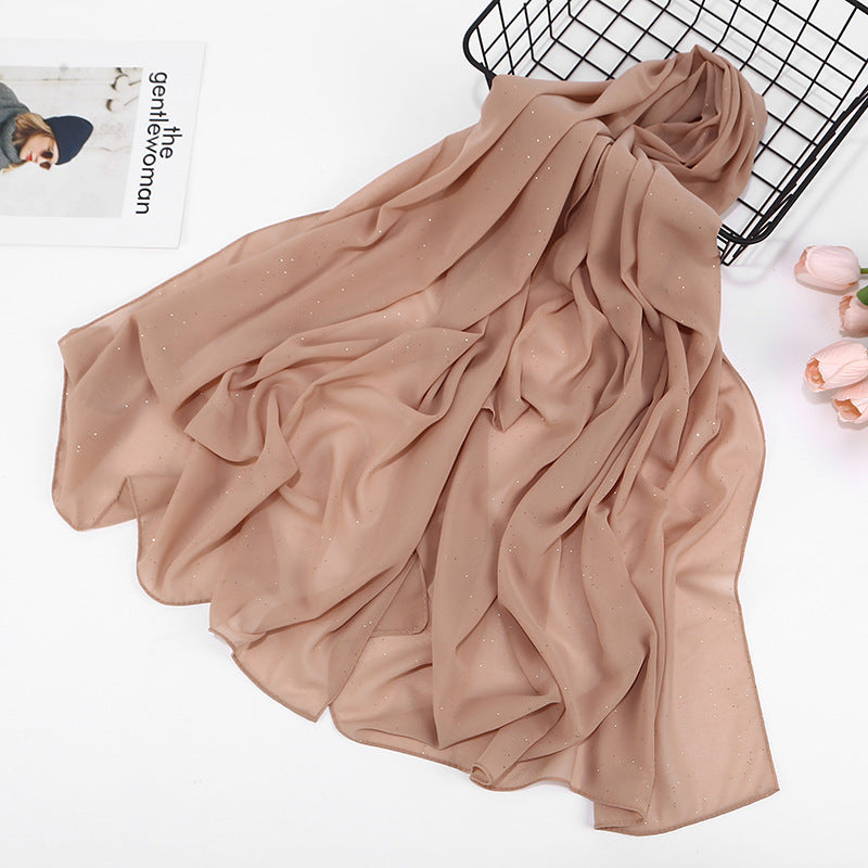 Paljetteret Perle Chiffon Turban