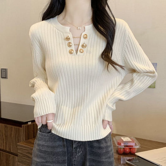 Women's Autumn New Slimming Sweater Youthful Long Sleeve Top