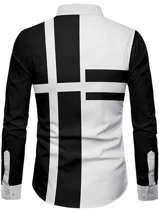 Hollow European Size Long Sleeve Shirt Men