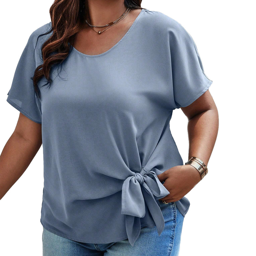 Loose Casual Round-neck Short-sleeved Women's Shirt