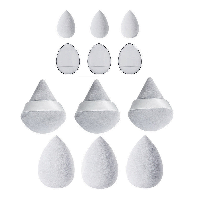 Solid Color Cosmetic Egg 12-piece Mini Thumb Puff