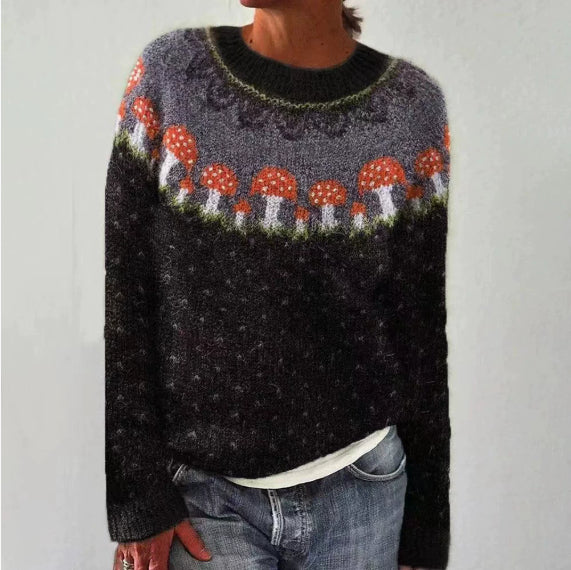 Round Neck Multicolor Loose Fashion Pullover Sweater
