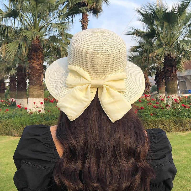 Women's All-match Shade Sun Protection Straw Hat Outdoor Bow