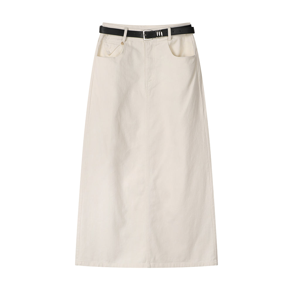 Vintage Denim A-line High Waisted Slim Skirt