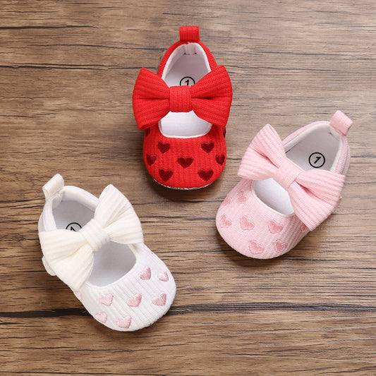 Years Old Baby Cotton Love Pattern Princess Baby Toddler Shoes