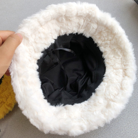 Cute Thick Warm Fisherman Hat Wit Sable Hair
