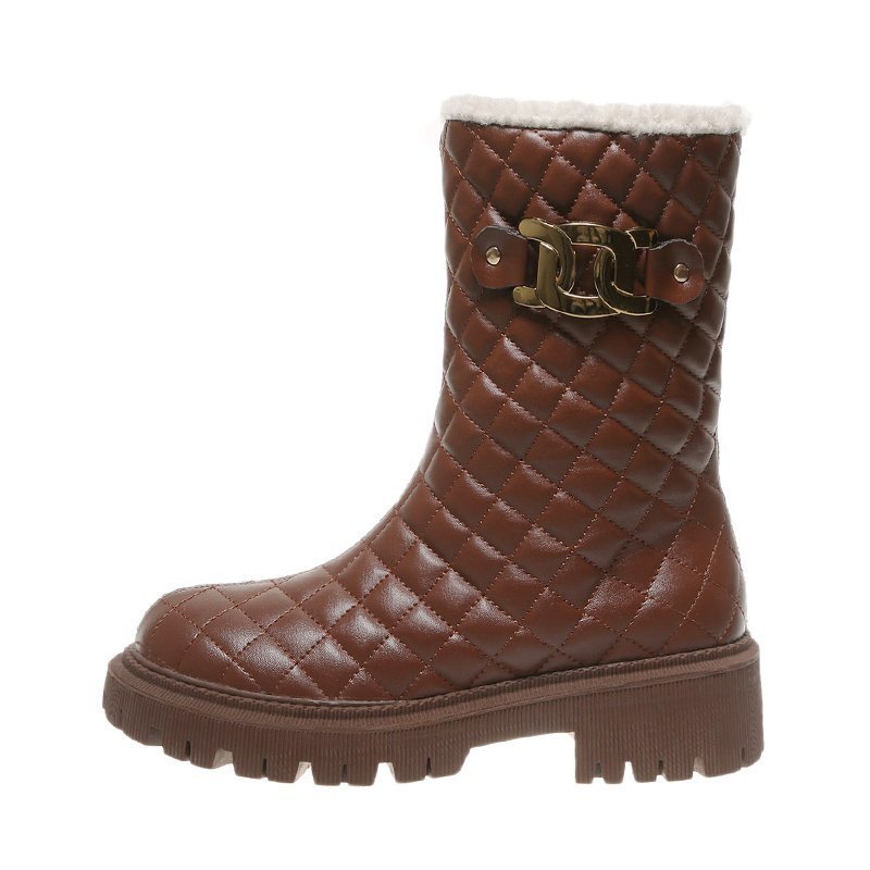 Fashion Trend Casual Flat Heel Mid-tube Boots Platform