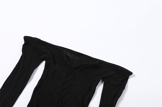 Women's Mesh See-through One-neck Hollow Jumpsuit