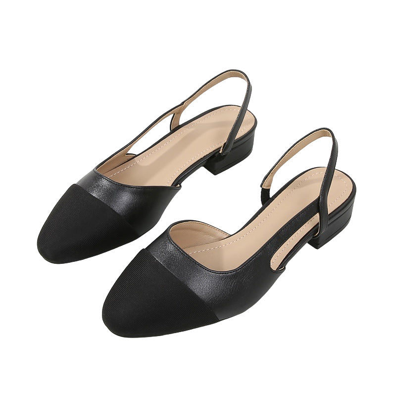 Women's Low Heel Hollow Color Matching Flat Heel Sandals