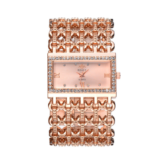 Steel chain diamond quartz fashion table