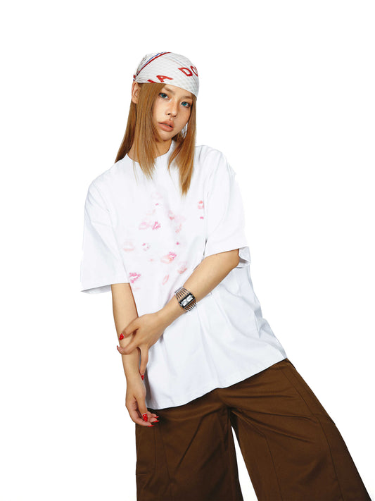 Creative Printing Round Neck Short Sleeve T-shirt Women's Loose Top