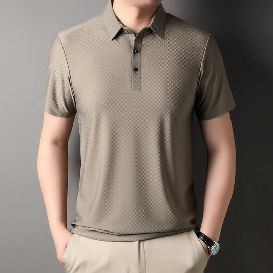 Kortærmet polo-t-shirt med jacquard-tern til unge mænd