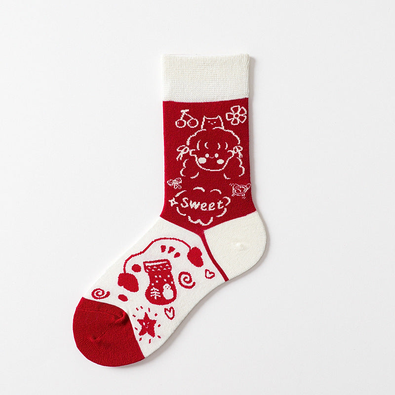 Personality Creative Color Trendy Socks Cartoon Candy Stockings