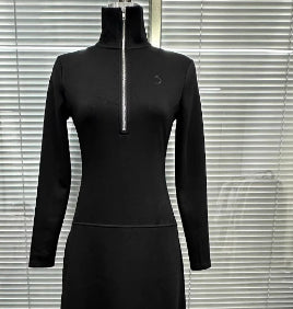 Stand Collar Casual Long Elegant Women's Dress