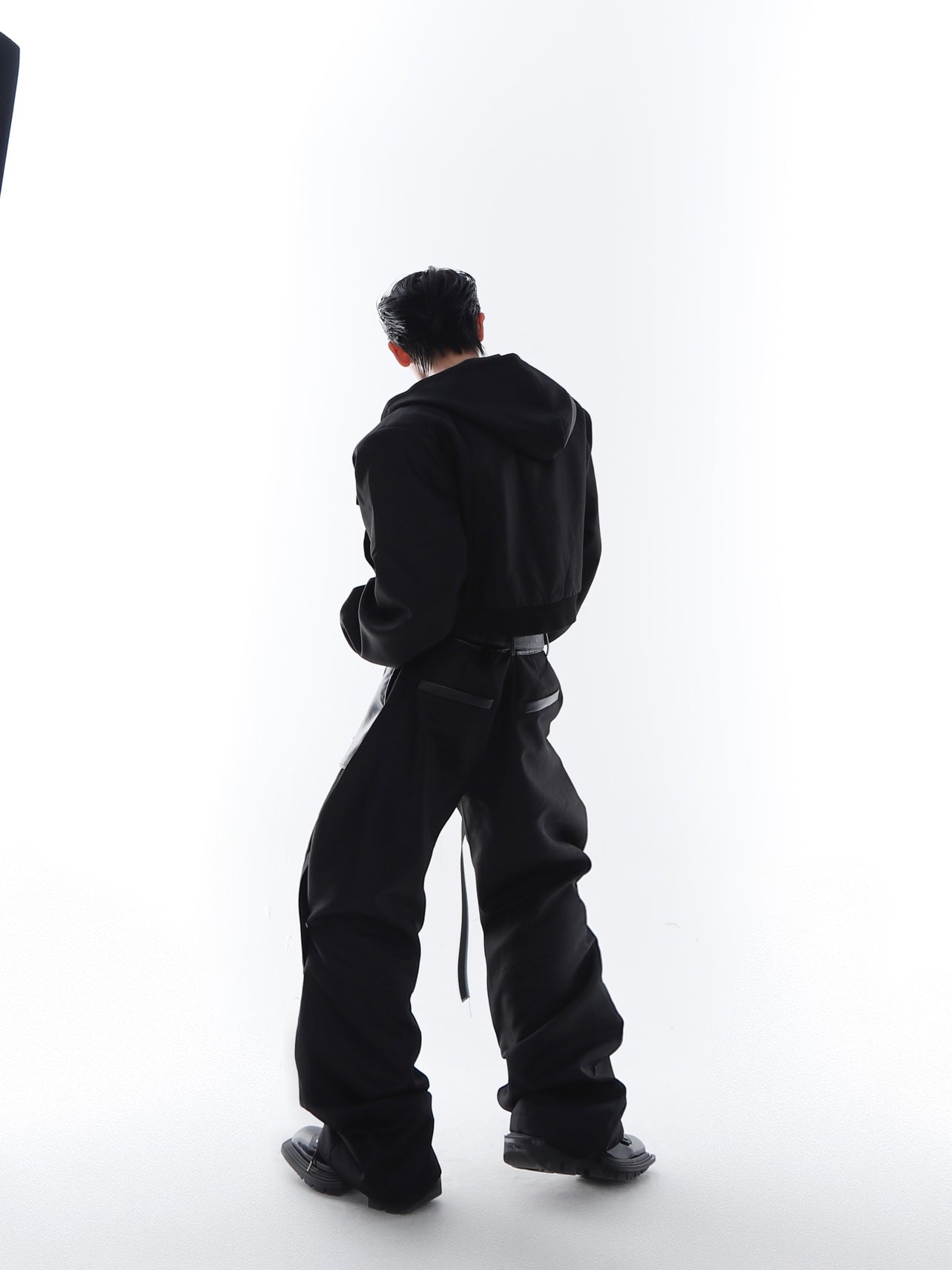 Niche Carabiner Design Shoulder Pad Cropped Jacket