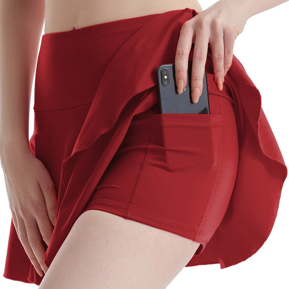 Sports Skirt Pants Women's Pocket Nude Feel