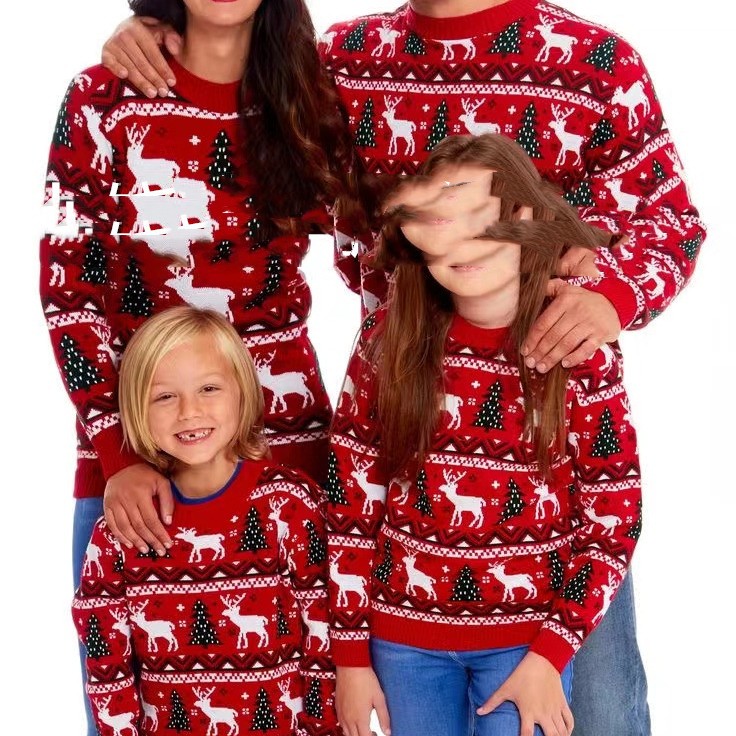 Kvindejulesweater med raglanærmer og print