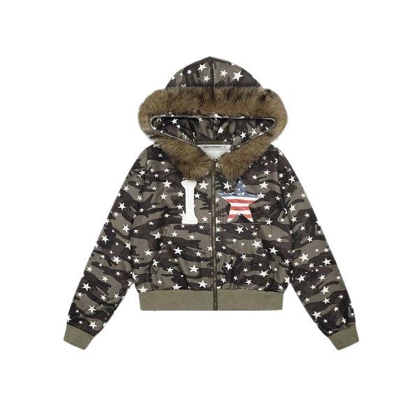 Women's Fashion Personalized Printed Zipper Hooded Sweater