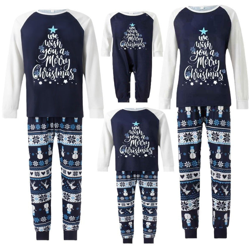 New Year Parent-child Outfits Autumn Wear For Family Of Three Or Four Long-sleeve Christmas Home Clothes