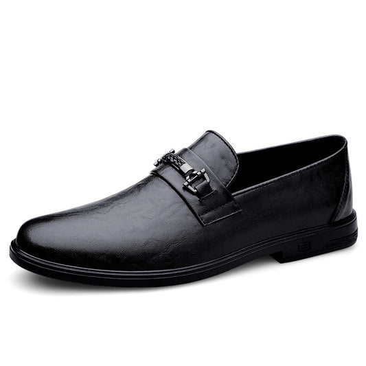 Gentleman Formal Wear Low-top Slip-on Cowhide Shoes
