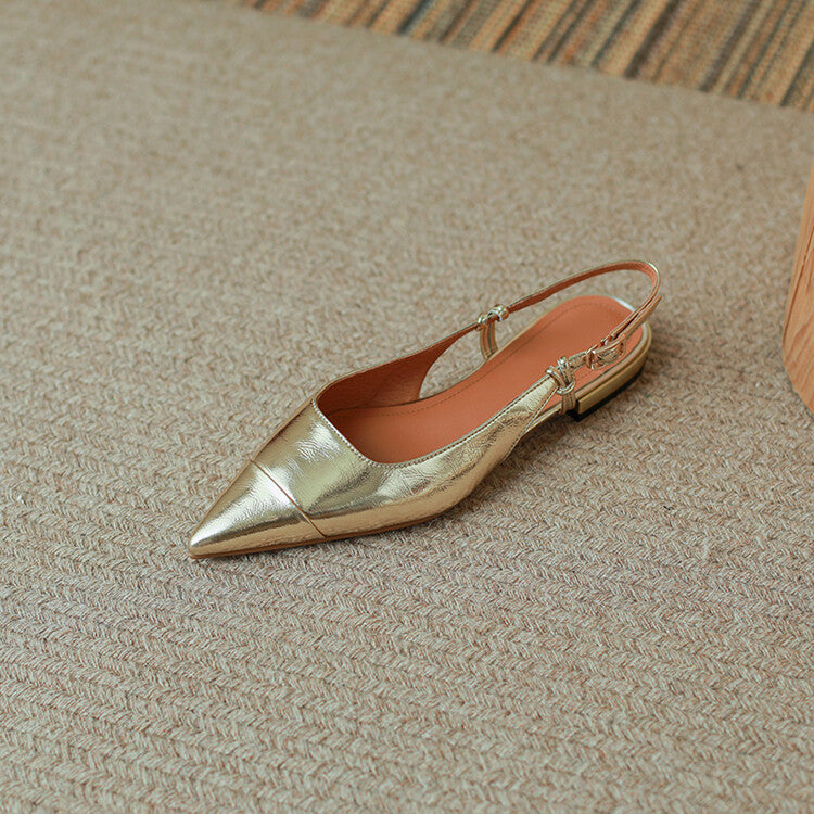 Summer New Pointed Toe Shallow Sandals Women's Baotou Back Strap