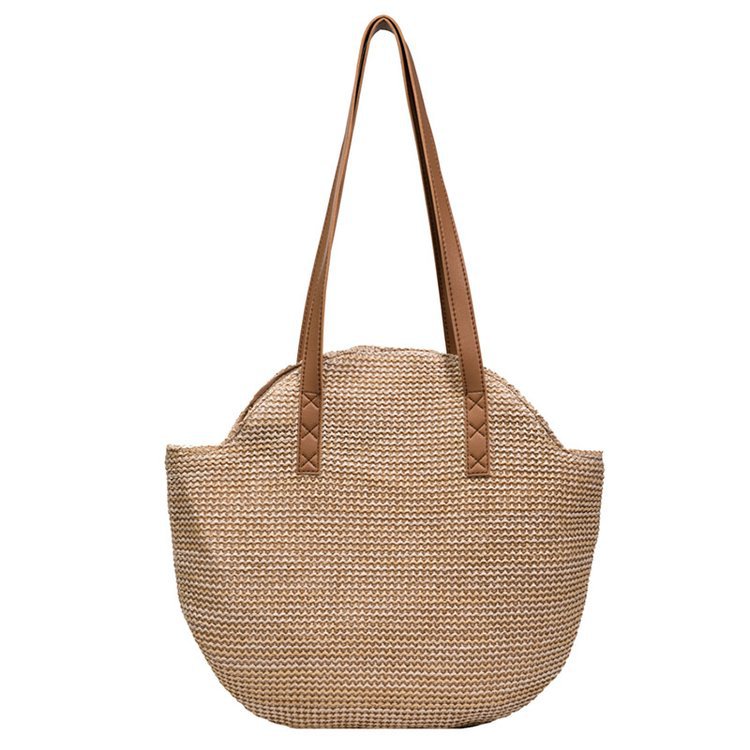 Women's Fashion Woven Clash Color Zipper Shoulder Handbag