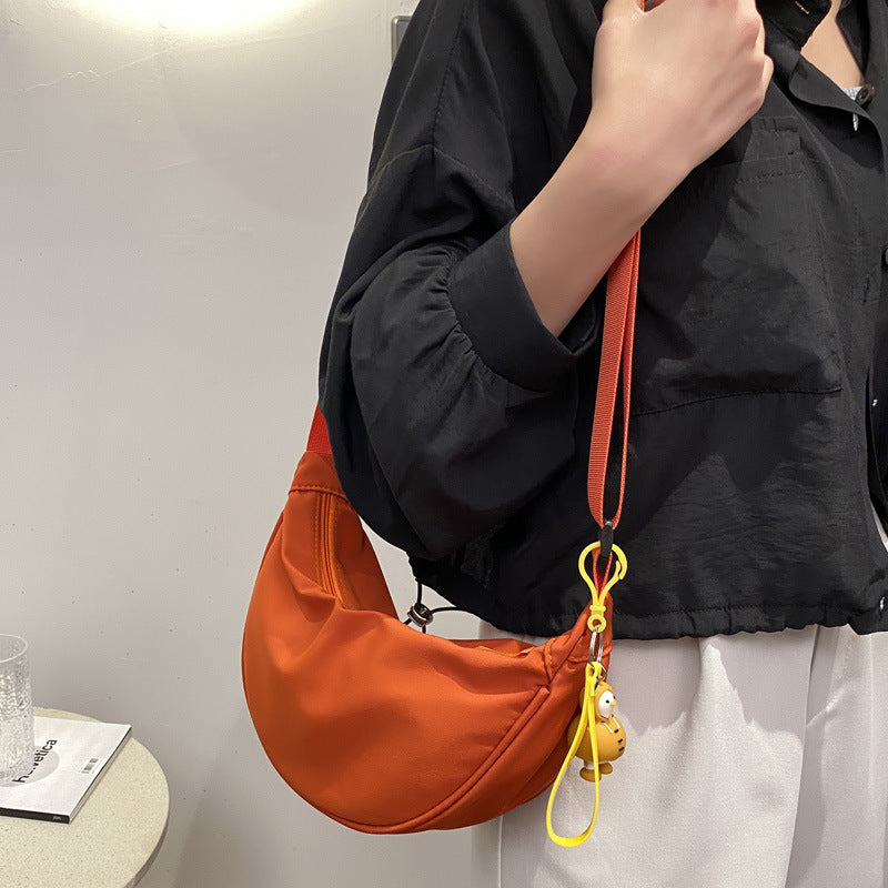 Nylon Women's Saddle All-matching Crossbody Dumpling Bag