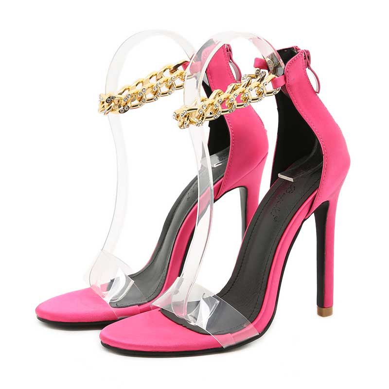 Transparent Word Super High Heel Toe Plus Size Sandals Women