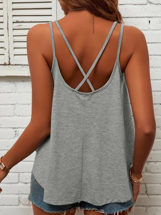 Loose, Casual Cross-back Tank Top With A Wide Fit