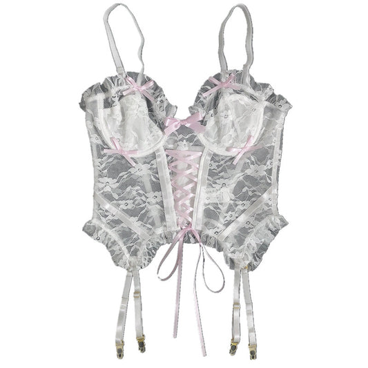French Girl Sweet Lace Small Sling Short Corset