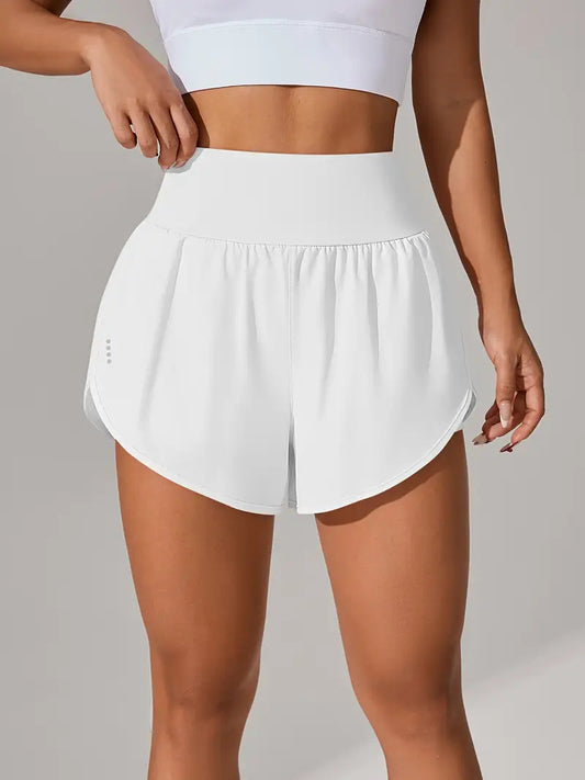 Women's Casual Loose High-Waisted Ruffle Hem Yoga Workout Shorts